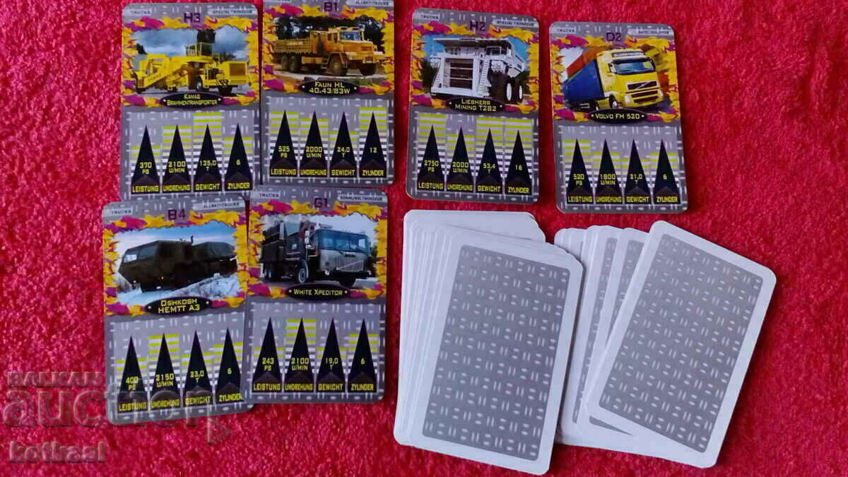 33 pc cards trucks game information knowledge for children adults