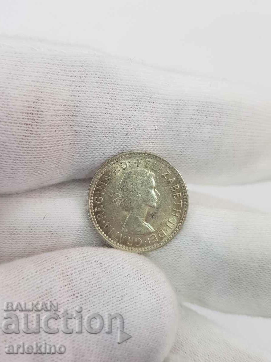 Рядка сребърна монета 6 пенса Англия 1963 Гланц с цена € 18.00 | 35.20 лв.