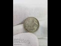 Рядка сребърна монета 6 pence Англия 1963 Гланц