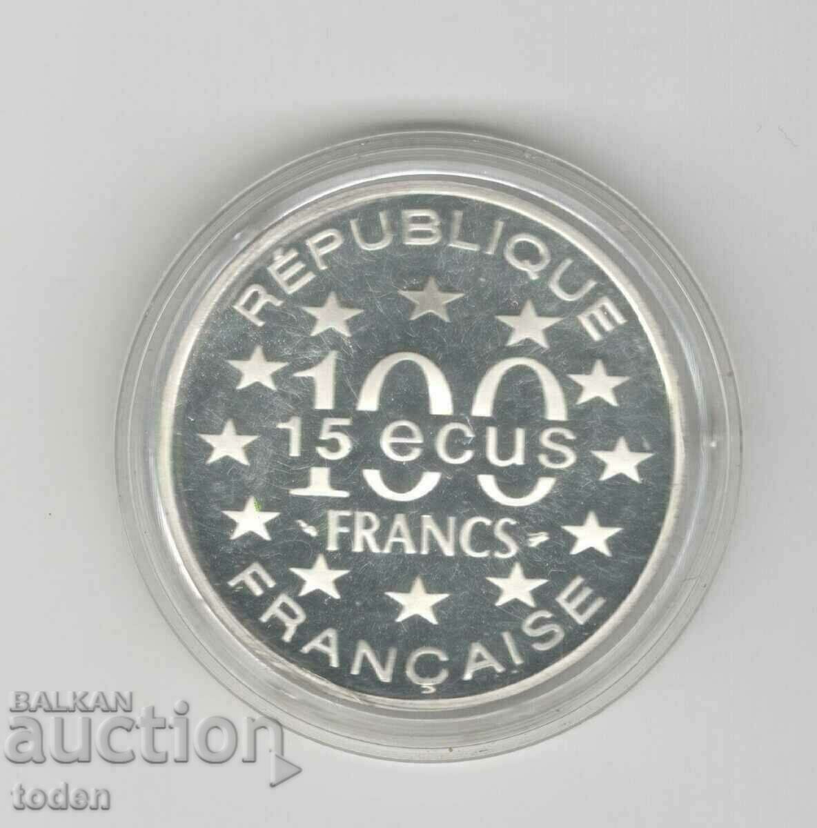 Παράδοση Γαλλία-100 Φράγκα/15 Ecus-1995-KM# 1112-L`Alhambra-Silver