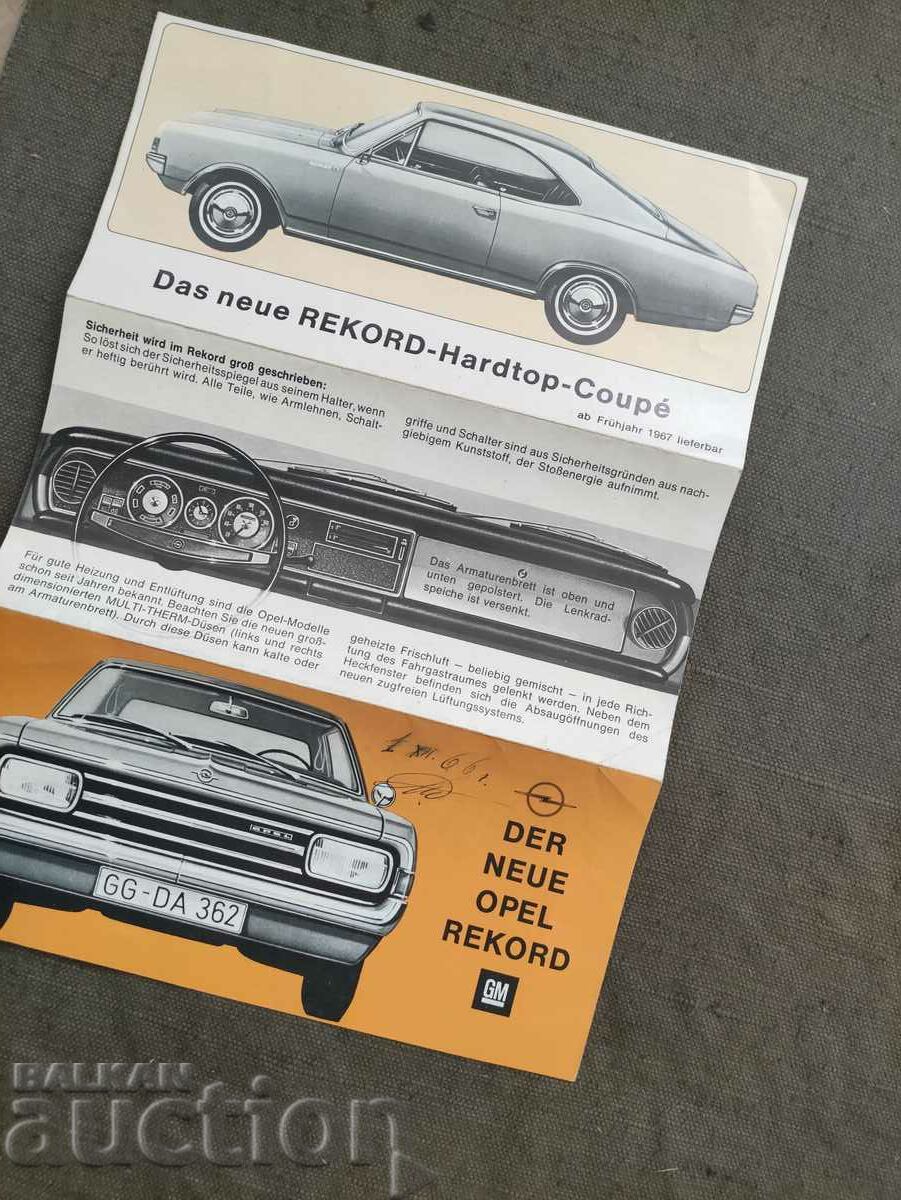 Auction Opel RekorD brochure Auction Opel RekorD brochure