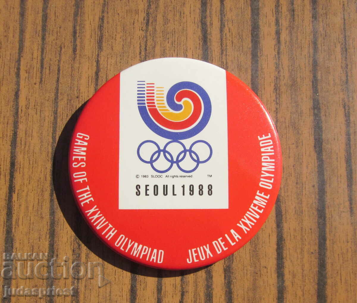 marked Olympic badge sign Olympiad Seoul 1988