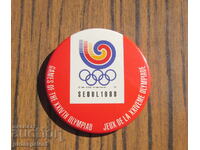 marked Olympic badge sign Olympiad Seoul 1988