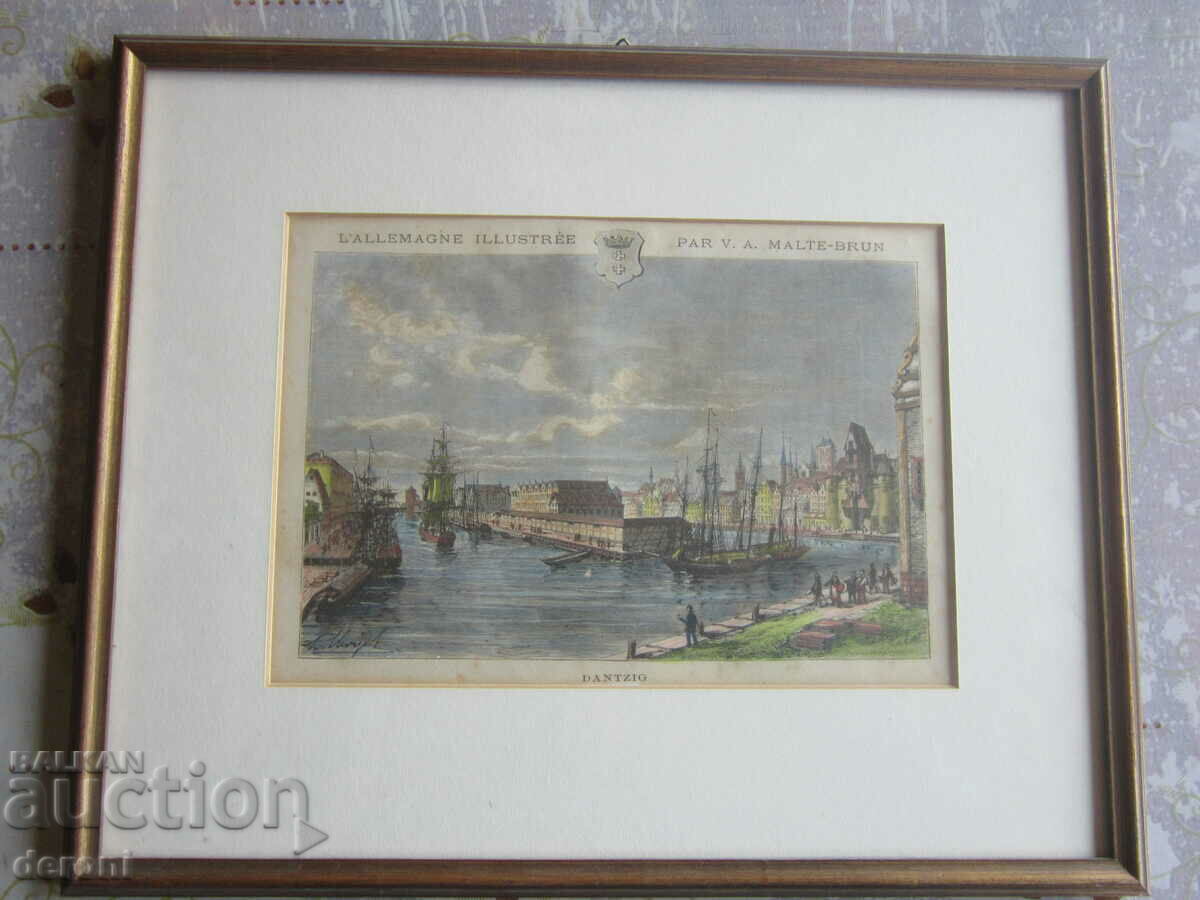 Auction  Original old engraving picture with certificate