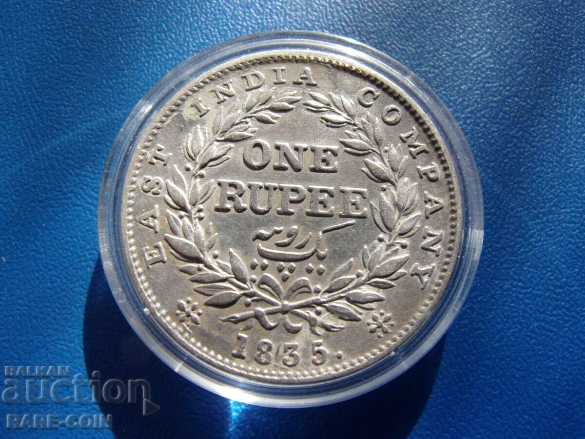 RS(41) Compania Indiei de Est 1 rupie 1835 Foarte rar