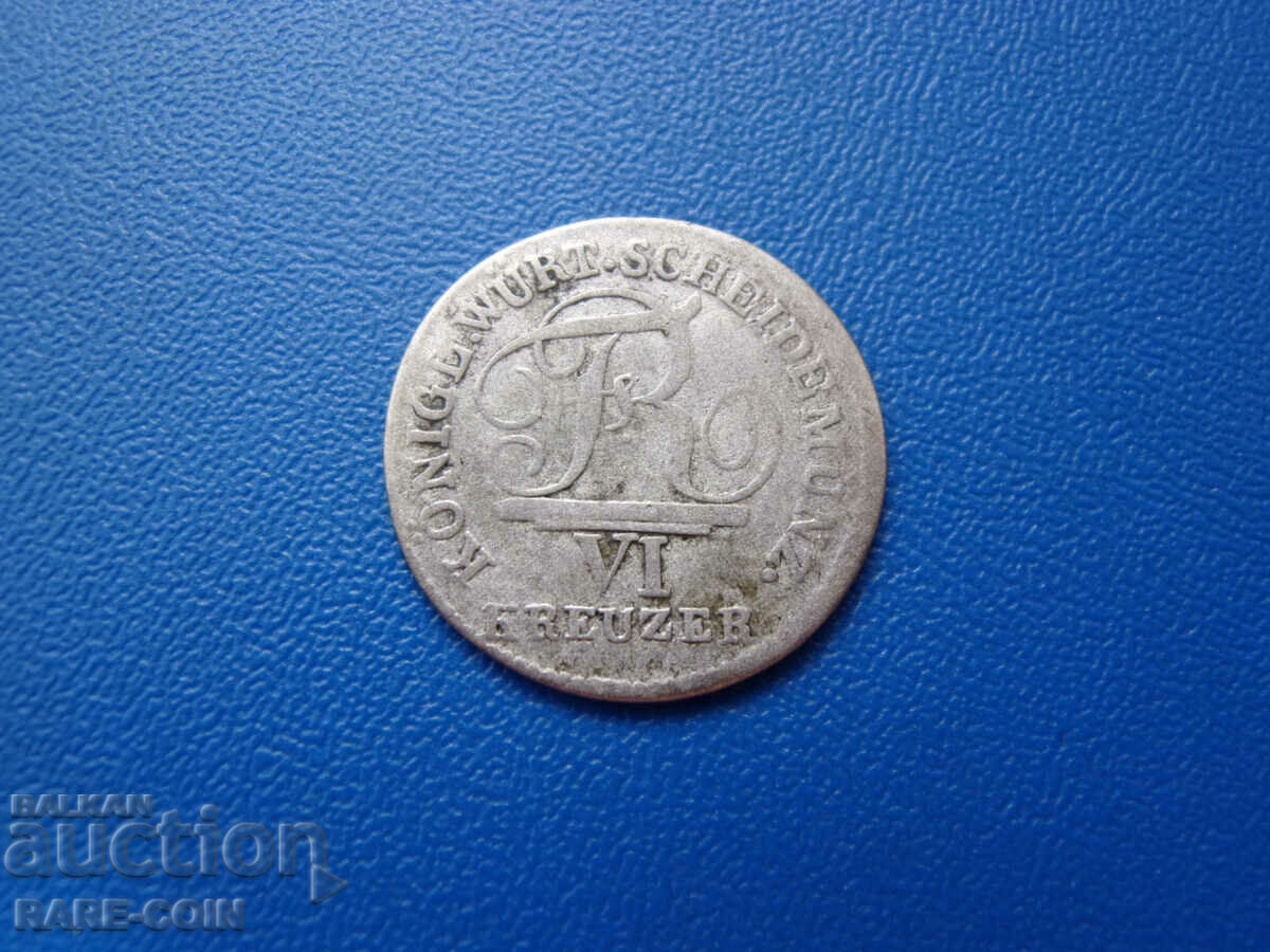 RS(41) Württemberg 6 Kreuzer 1810 Σπάνιο