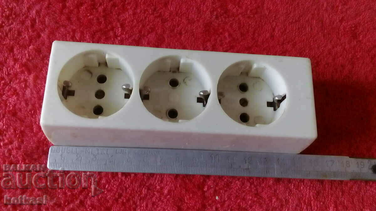 Three socket extension cord without cable