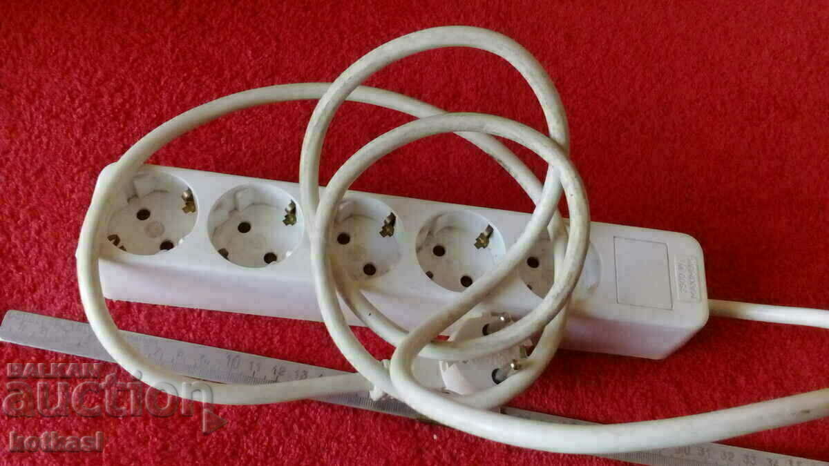 Extension cord with 5 sockets 1.60 m. tested works - 6 Extension cord with 5 sockets 1.60 m. tested works - 6