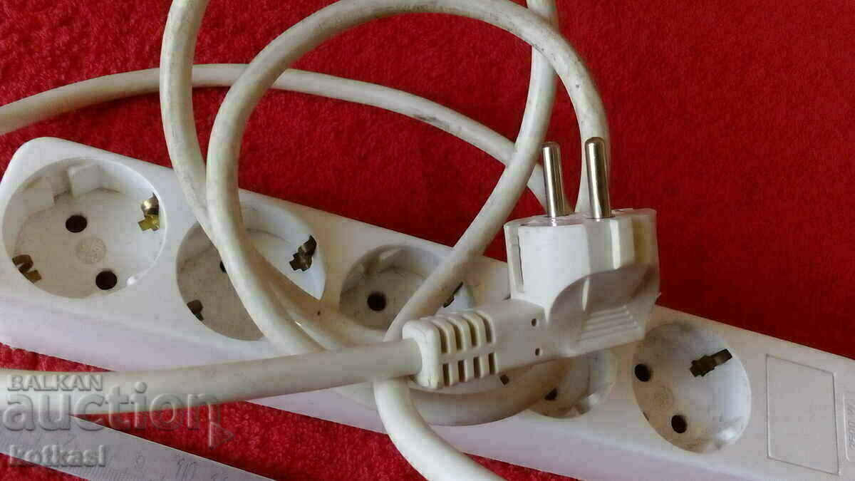 Extension cord with 5 sockets 1.60 m. tested works - 7 Extension cord with 5 sockets 1.60 m. tested works - 7