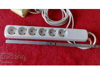 Extension cord with 6 sockets circuit breaker 1.50 m. tested works