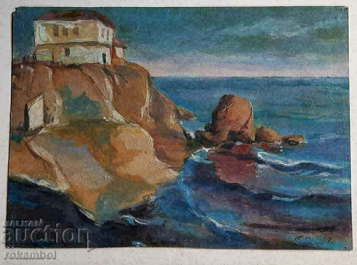 Pictură veche a artistului Georgi Velchev, Sozopol Pictură veche a artistului Georgi Velchev, Sozopol