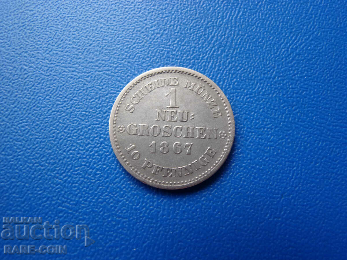 RS(41) Regatul Saxonia 10 Pfennig -1 Grosz 1867 B Rar cu preț € 20.45 | 40.00 BGN
