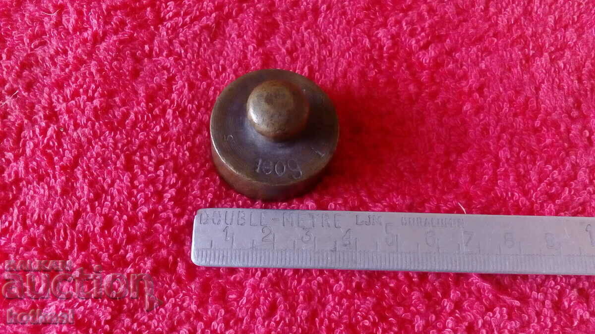 Стара бронзова тежест 100 грама кантар везна 1916 маркировки