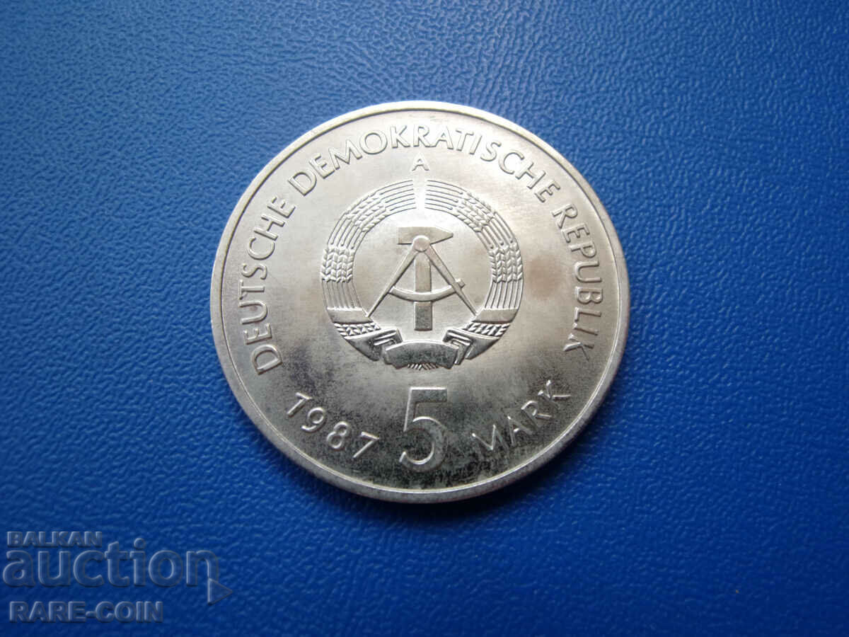 RS(41)  ГДР  Германия 5 Марки 1987  UNC  Rare с цена € 5.11 | 9.99 лв.