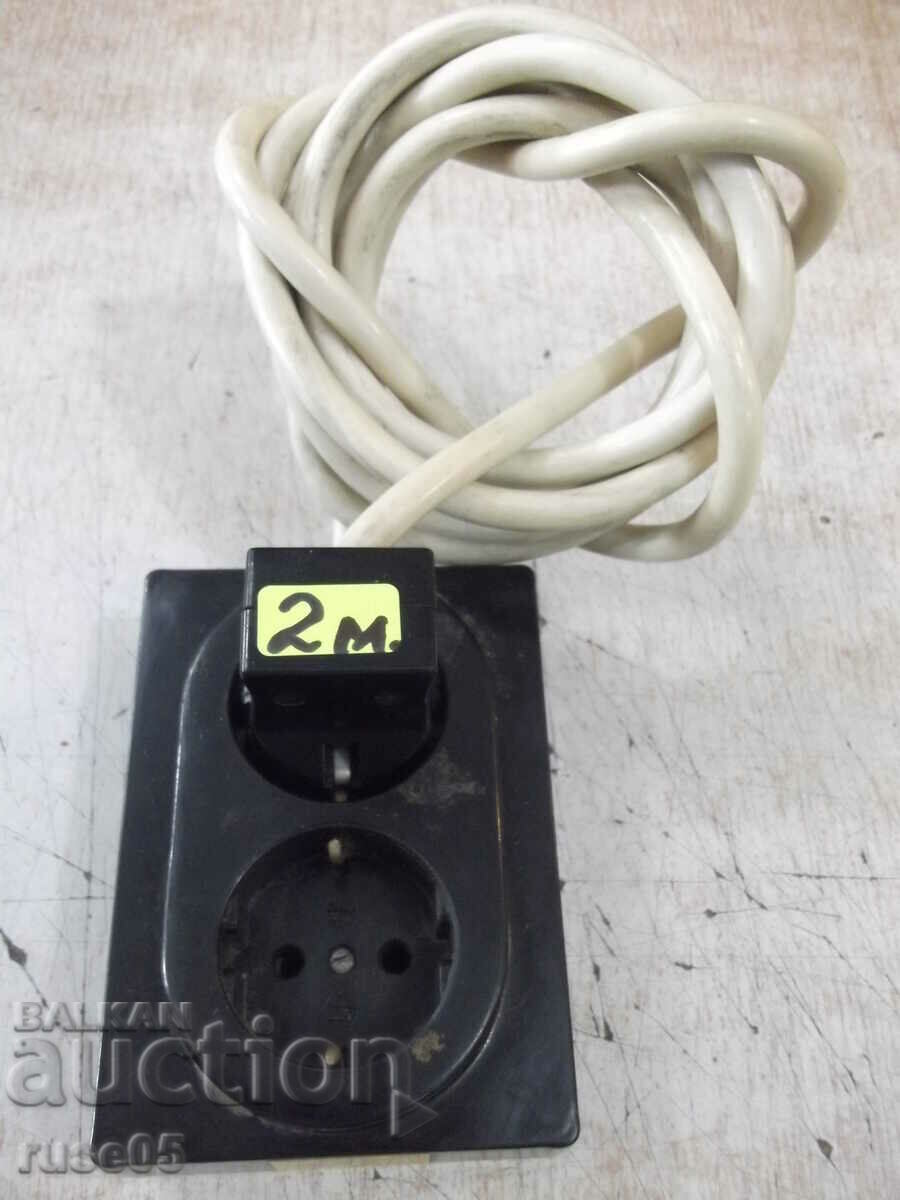 Extension cord with two sockets - 2 m. - 129