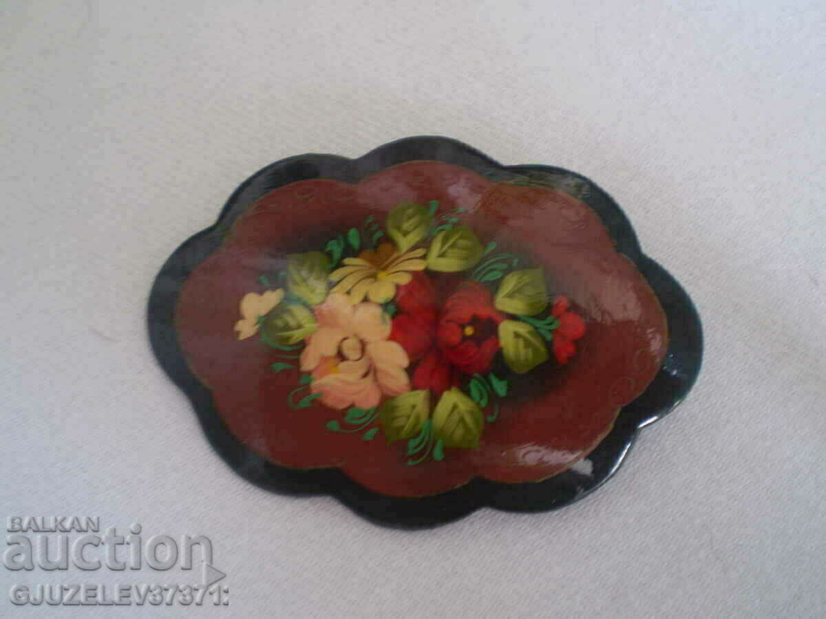 Master drawing brooch - hand painted USSR - 6 Master drawing brooch - hand painted USSR - 6