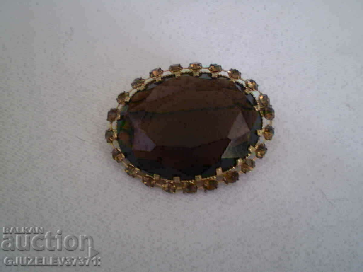 old beautiful crystal and glass brooch - 5 old beautiful crystal and glass brooch - 5