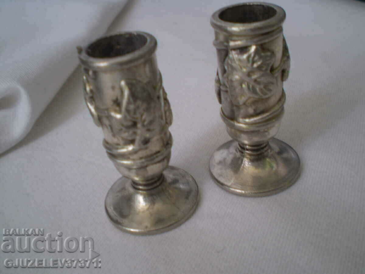 Set of silver plated candle holders with price € 16.36 | 32.00 BGN Set of silver plated candle holders with price € 16.36 | 32.00 BGN