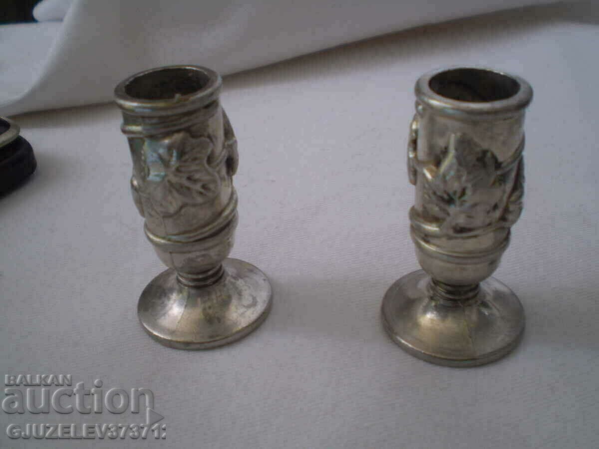 Set of silver plated candle holders - 6