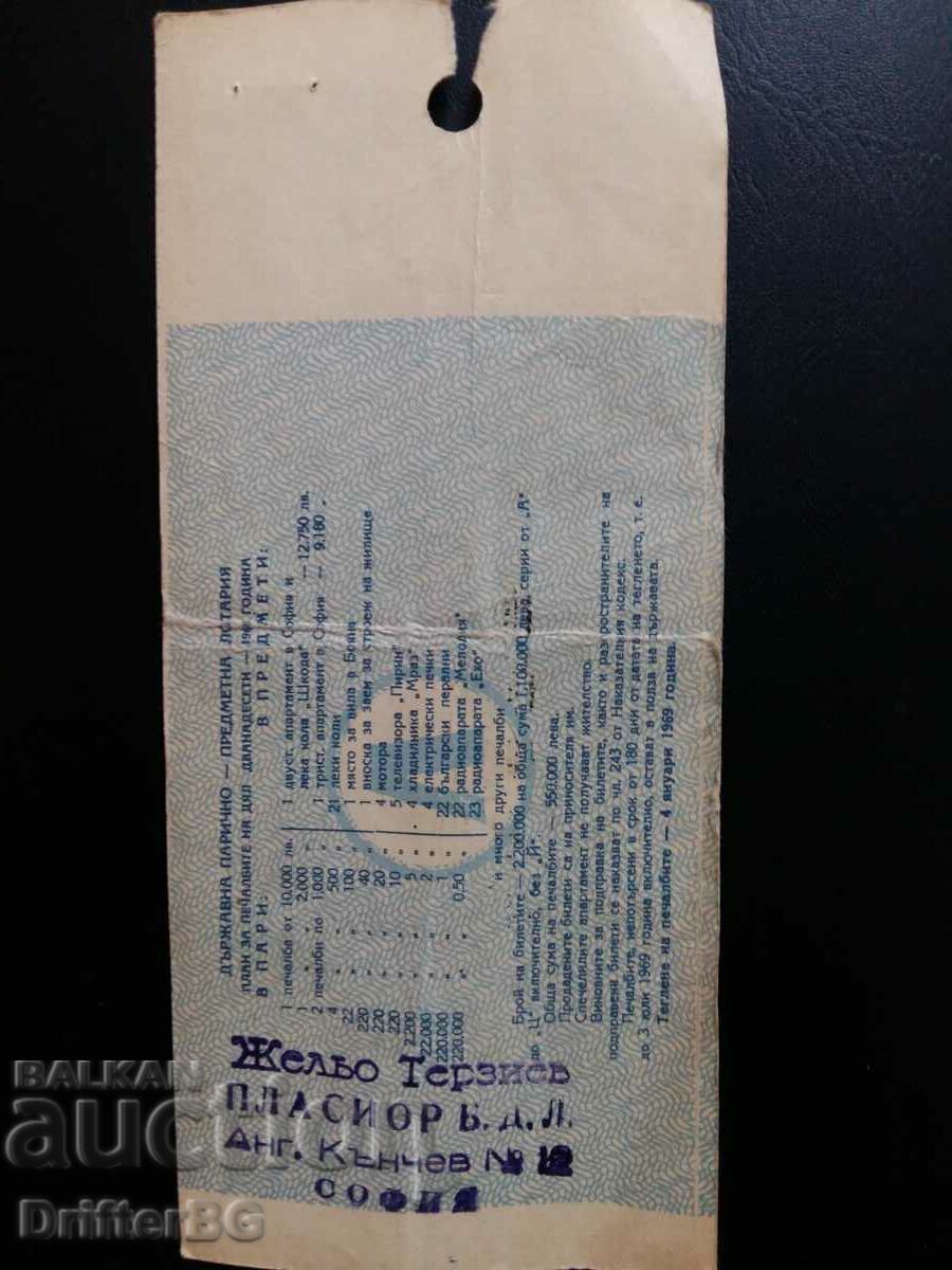 Λαχείο εισιτήριο με τιμή € 2.56 | 5.01 BGN