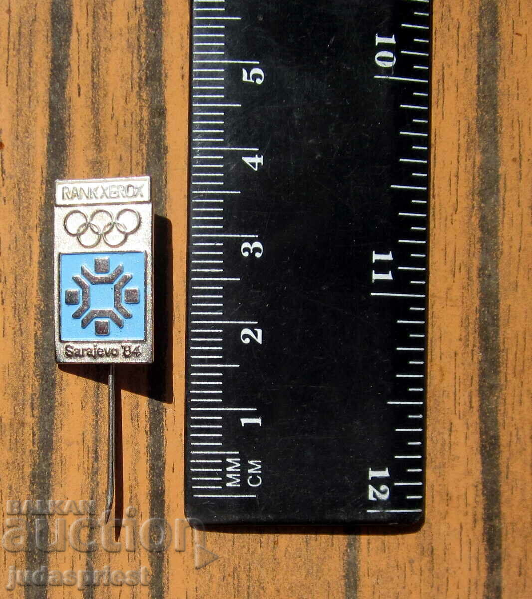 Delivery of Olympic badge sign Winter Olympics Sarajevo 1984 Delivery of Olympic badge sign Winter Olympics Sarajevo 1984