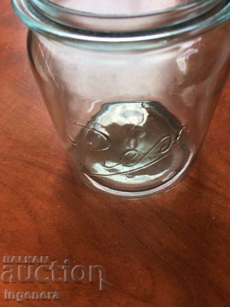 JAR GLASS INSCRIPTION EMBOSSED - 5 JAR GLASS INSCRIPTION EMBOSSED - 5