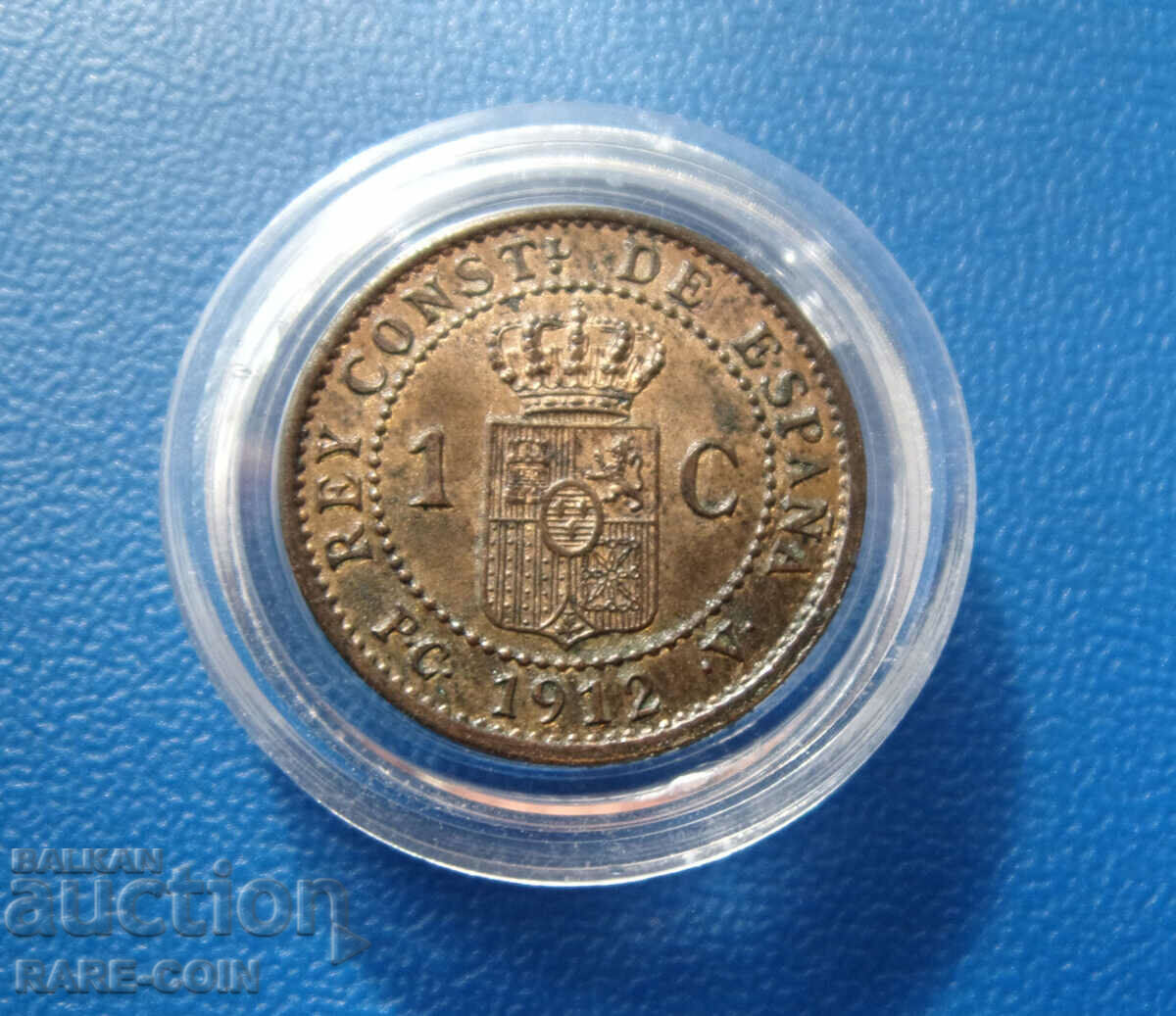 RS(42) Spain Alfonso XIII 1 Centimo 1912 UNC Rare with price € 7.67 | 15.00 BGN