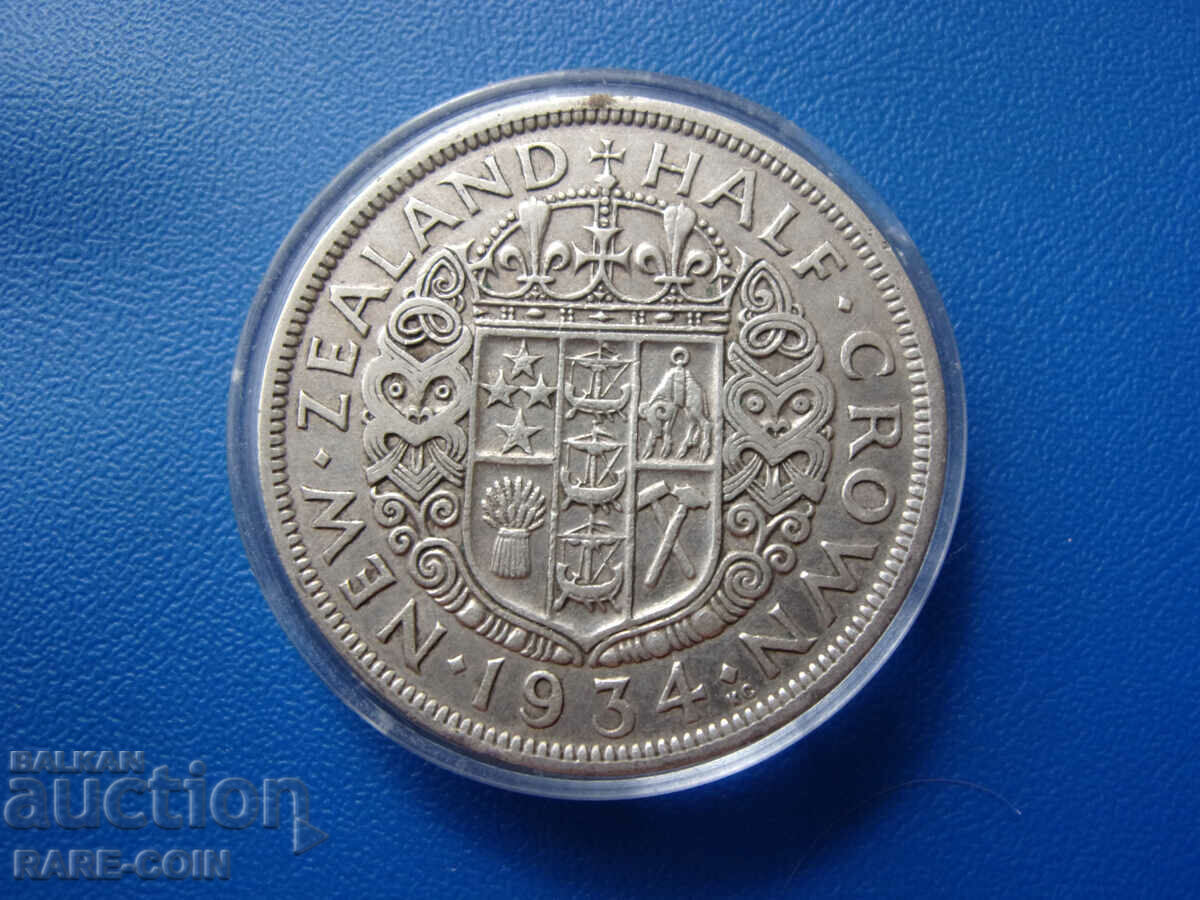 RS(42) New Zealand ½ Crown 1934 Rare