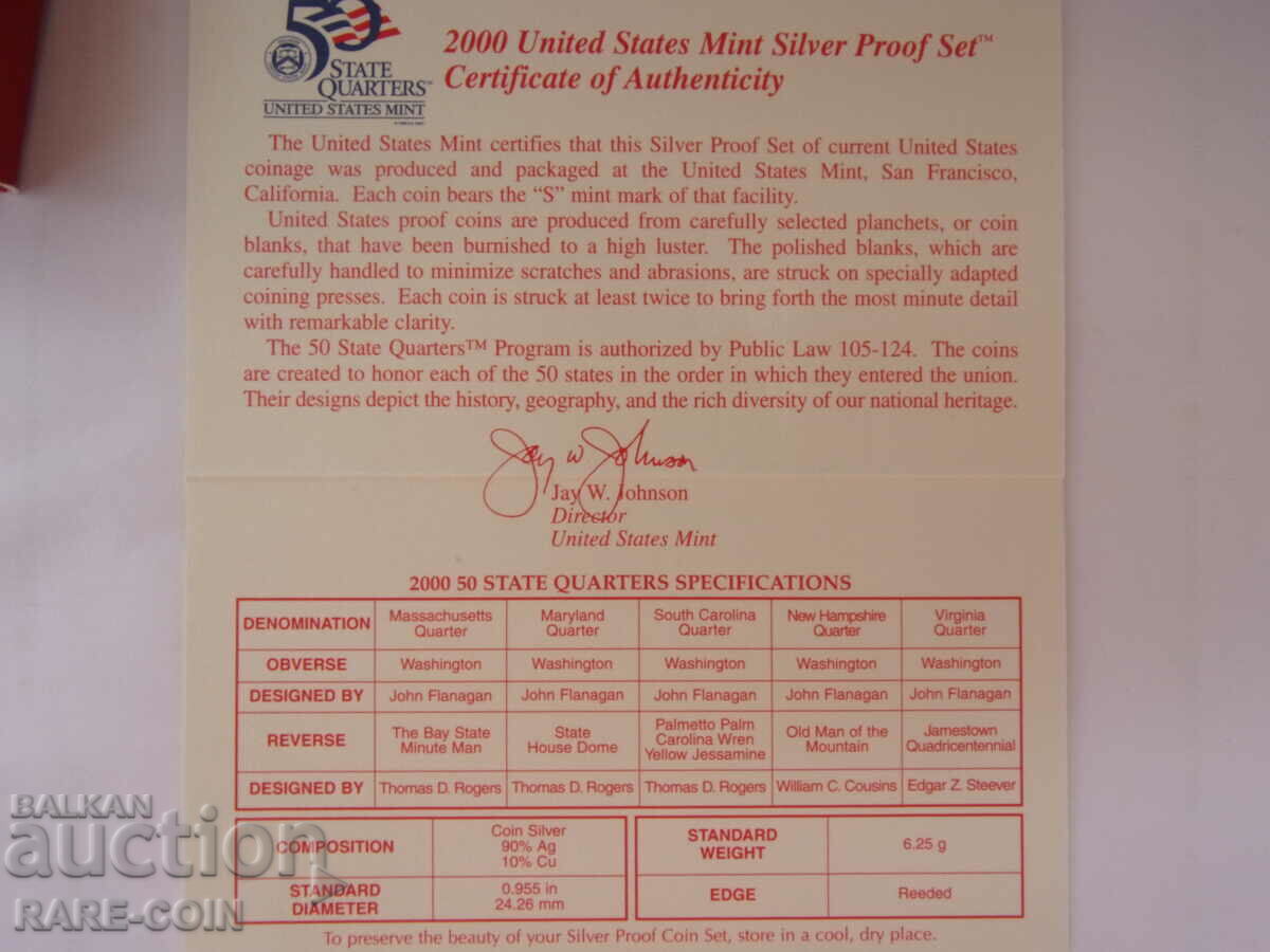 RS(42) USA UNC Silver-PROOF Set 2000 Rare - 6