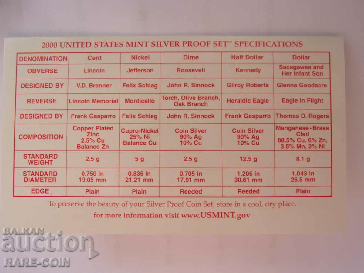 RS(42) USA UNC Silver-PROOF Set 2000 Rare - 7