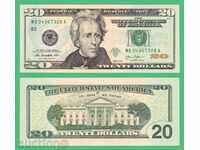 (¯`'•.¸   САЩ  20 долара  2013  UNC   ¸.•'´¯)