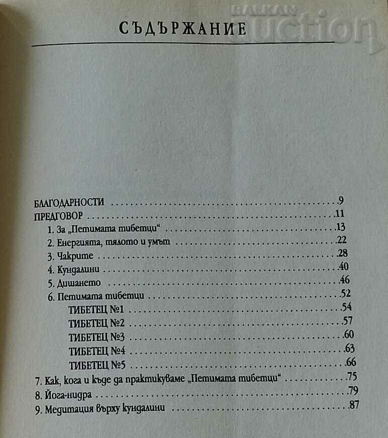 CEI CINCI TIBETANI CHRISTOPHER KILLAM YOGA 1997 cu preț 10.00 BGN | € 5.11