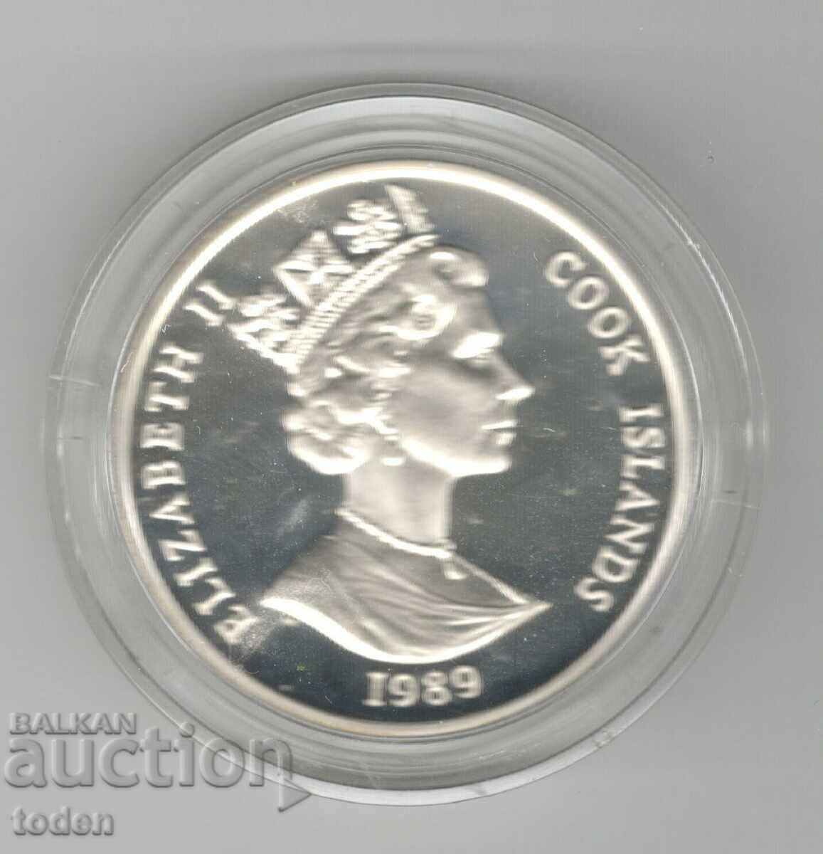 Delivery of Cook Islands-50 Dollars-1989-KM# 60-Olympic Games-Silver Delivery of Cook Islands-50 Dollars-1989-KM# 60-Olympic Games-Silver