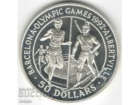 Cook Islands-50 Dollars-1989-KM# 60-Olympic Games-Silver