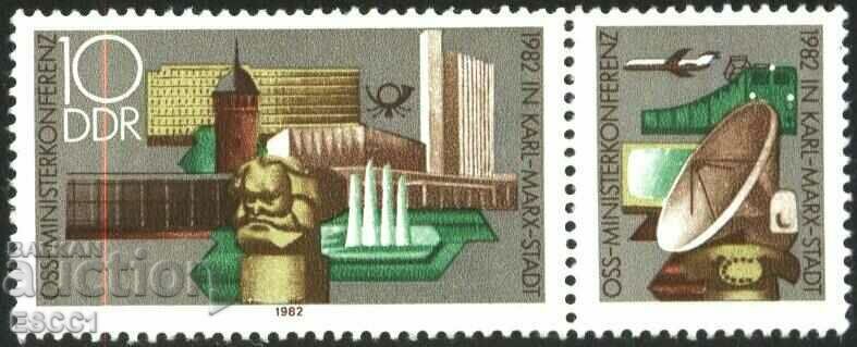 Clean stamp OSS Ministerial Conference 1982 from GDR Germany