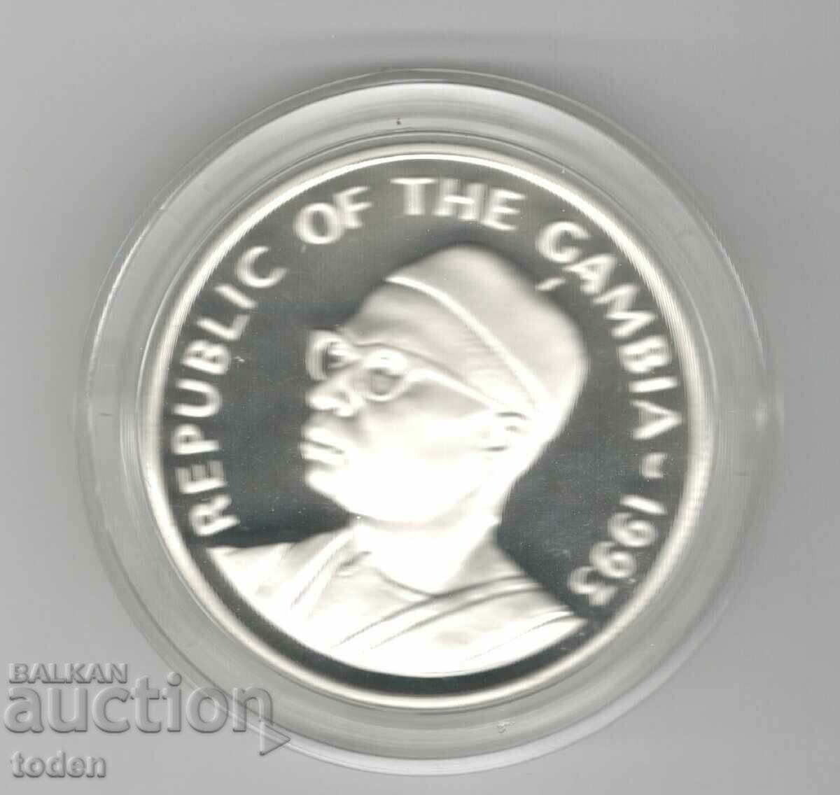 Delivery of Gambia-20 Dalasis-1993-KM# 33-Olympic Games-Silver Delivery of Gambia-20 Dalasis-1993-KM# 33-Olympic Games-Silver