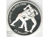 Gambia-20 Dalasis-1993-KM# 33-Olympic Games-Silver
