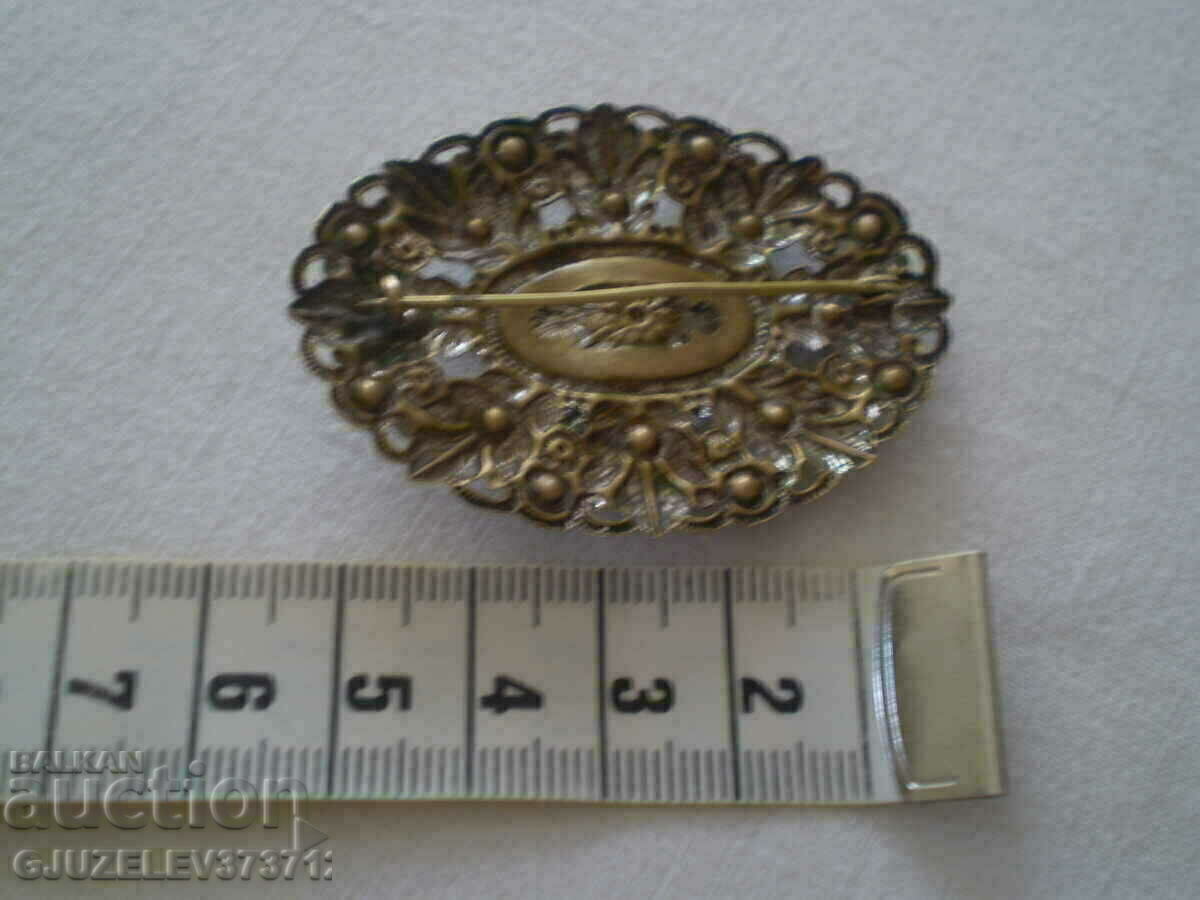 Old Ladies' Brooch with blue zircons - 5 Old Ladies' Brooch with blue zircons - 5