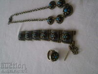 revival type set - bracelet, chest jewelry and finger