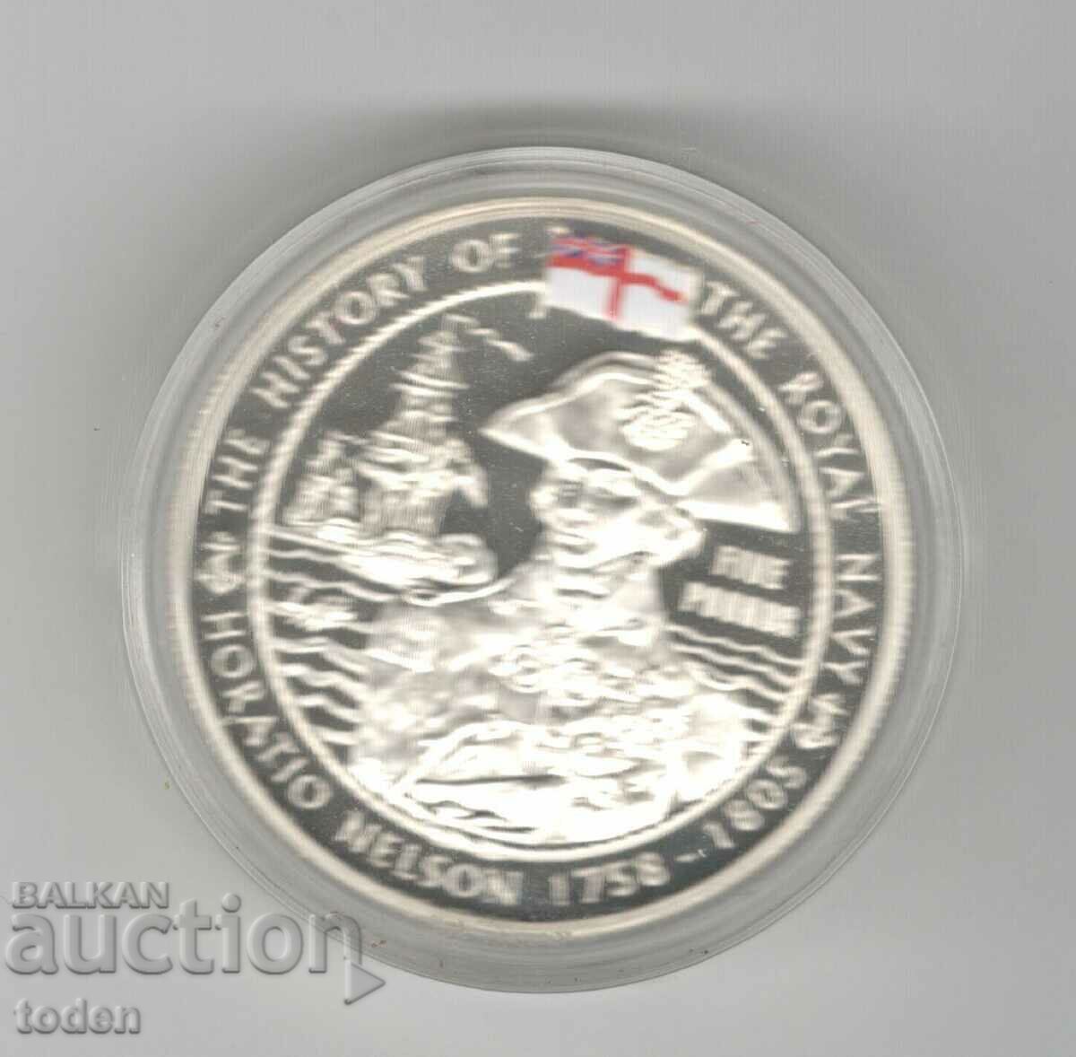 Δημοπρασία Guernsey-5 Pounds-2003-KM# 160a-Admiral Nelson-Silver Proof Δημοπρασία Guernsey-5 Pounds-2003-KM# 160a-Admiral Nelson-Silver Proof