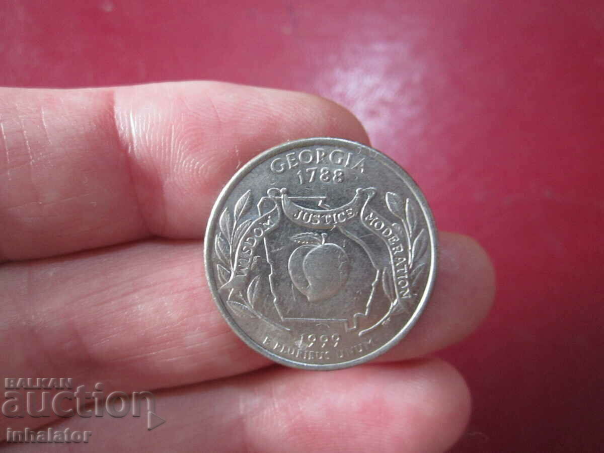 Джорджия 25 цента САЩ 1999 г буква D