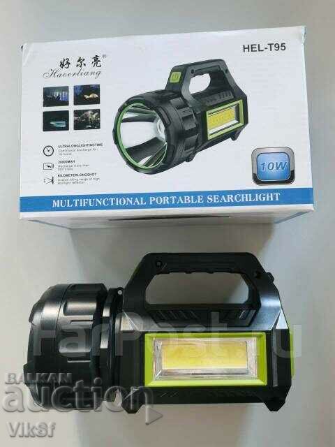 Auction Powerful flashlight with solar panel and USB output, HEL-T95 Auction Powerful flashlight with solar panel and USB output, HEL-T95