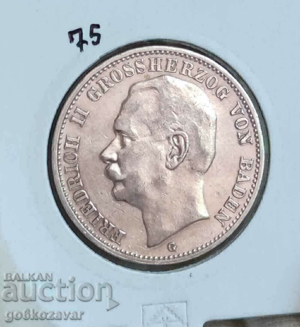 Germania Baden 3 timbre 1911 Argint Tiraj mic!