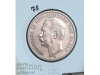 Германия Баден 3 марки 1911г Сребро Малък тираж !