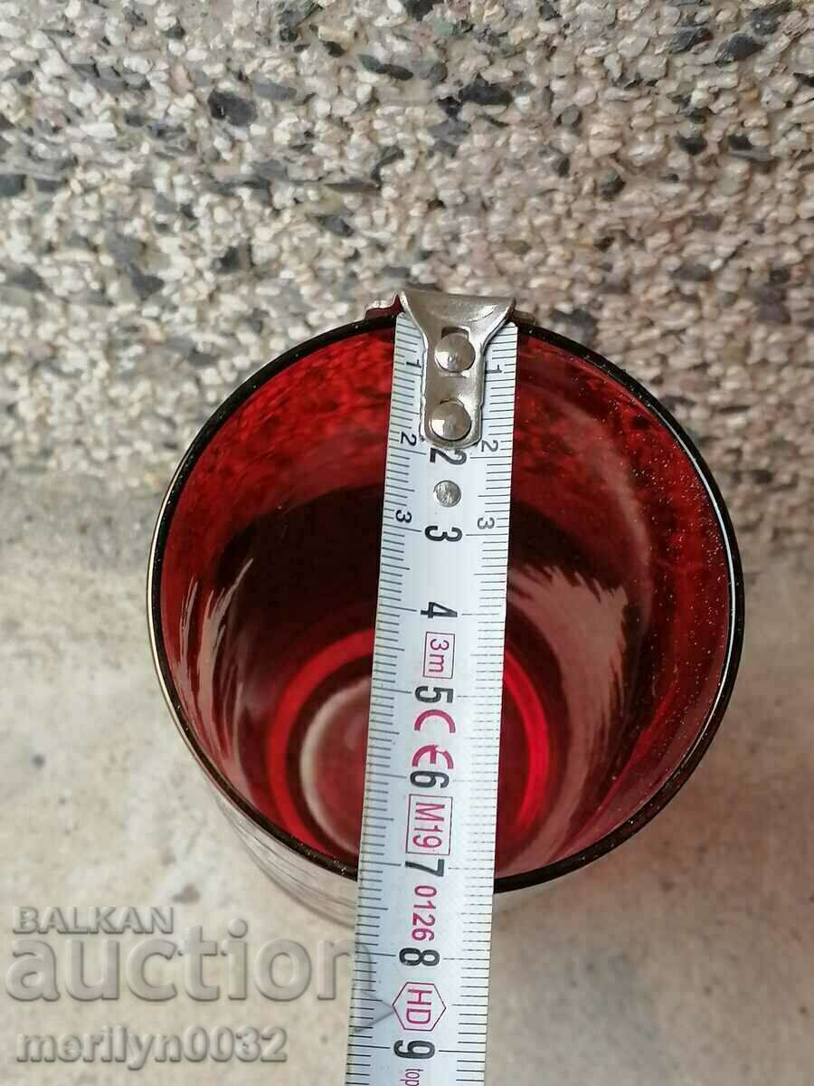 German crystal vase 22/7 cm hand-engraved ruby glass - 6 German crystal vase 22/7 cm hand-engraved ruby glass - 6