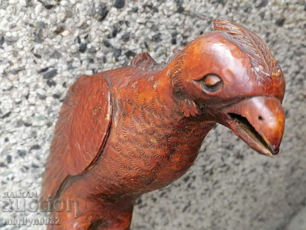 Auction Wooden figure eagle old lamp without lampshade statuette Auction Wooden figure eagle old lamp without lampshade statuette