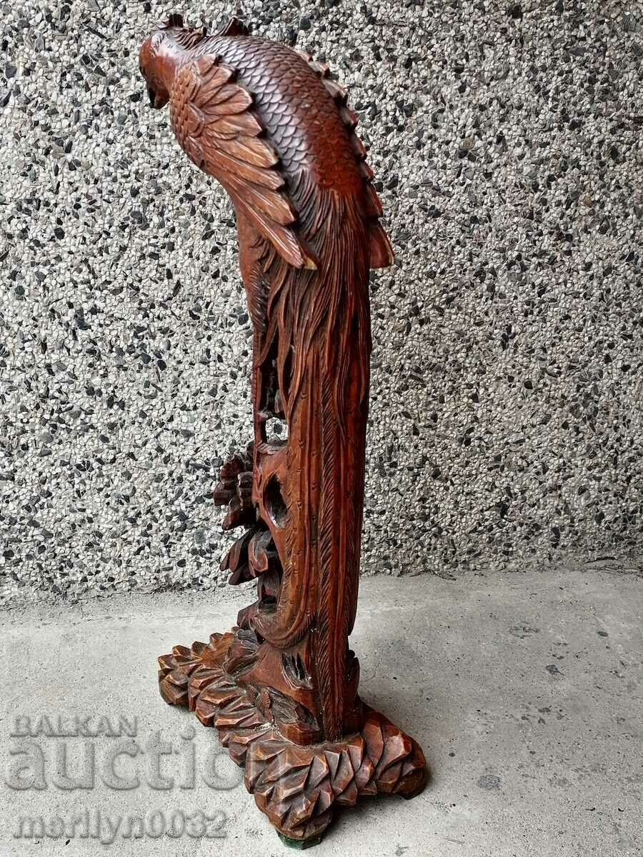 Wooden figure eagle old lamp without lampshade statuette - 5 Wooden figure eagle old lamp without lampshade statuette - 5