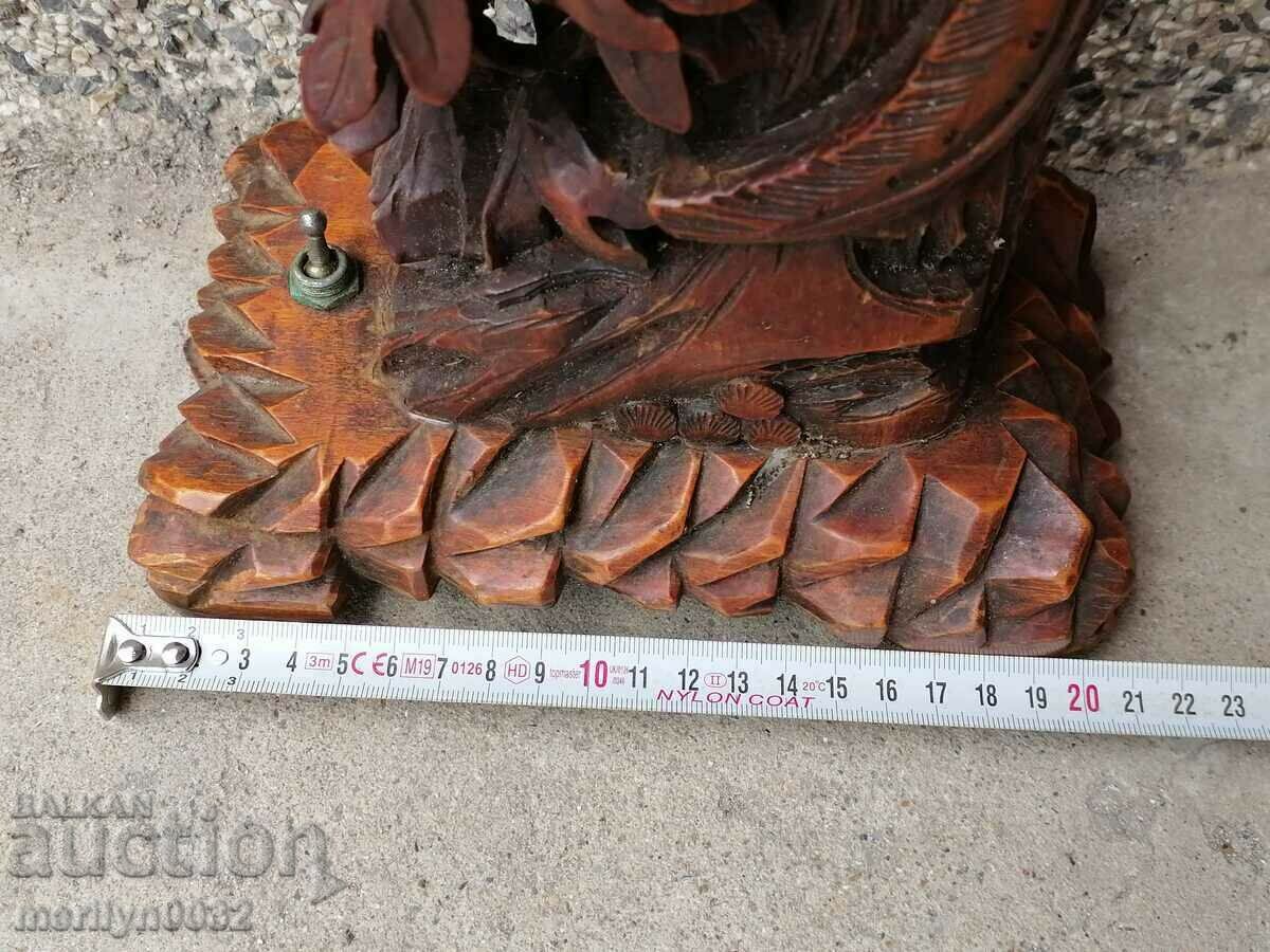 Wooden figure eagle old lamp without lampshade statuette - 6 Wooden figure eagle old lamp without lampshade statuette - 6