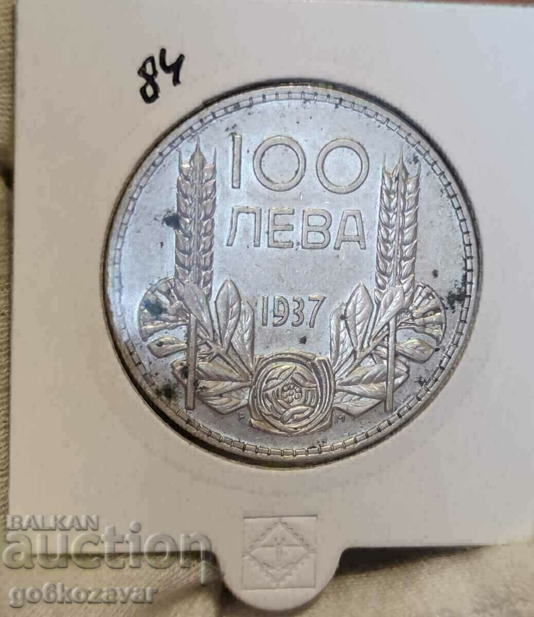 България 100 лева 1937г Сребро колекция !