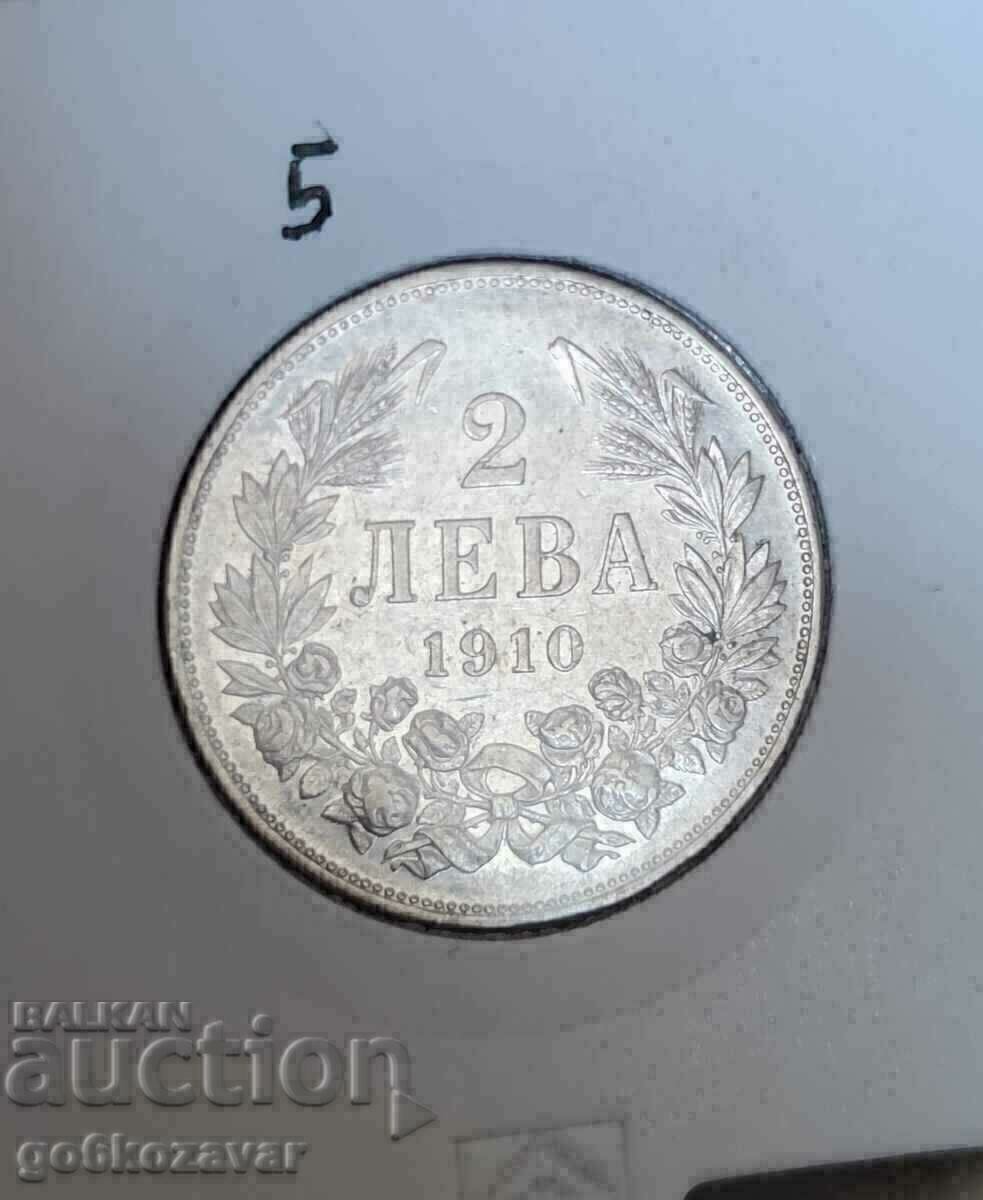 Bulgaria 2 BGN 1910 Silver! Rare!